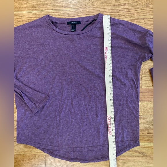 Forever 21 Long Sleeve Tee Women’s Medium Maroon/Red Top Shirt 3/4 sleeve - Picture 7 of 7